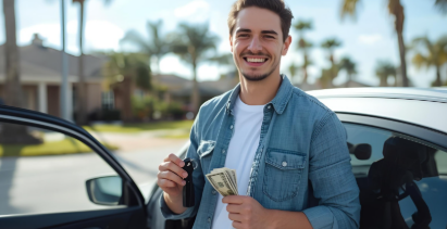 Person getting fast cash